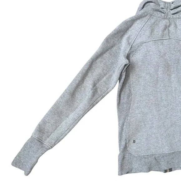 Lululemon Cozy Cuddle Up Asymmetrical Zipper Collared Sweatshirt Light Gray 4 - Picture 7 of 10
